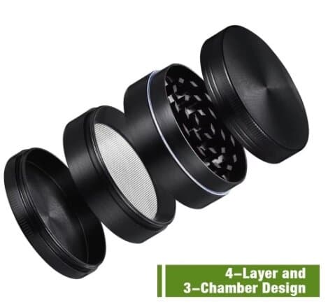 Medium 4-Piece Black/Gun Metal Grinder (12-pack) (DISPLAY BOX)