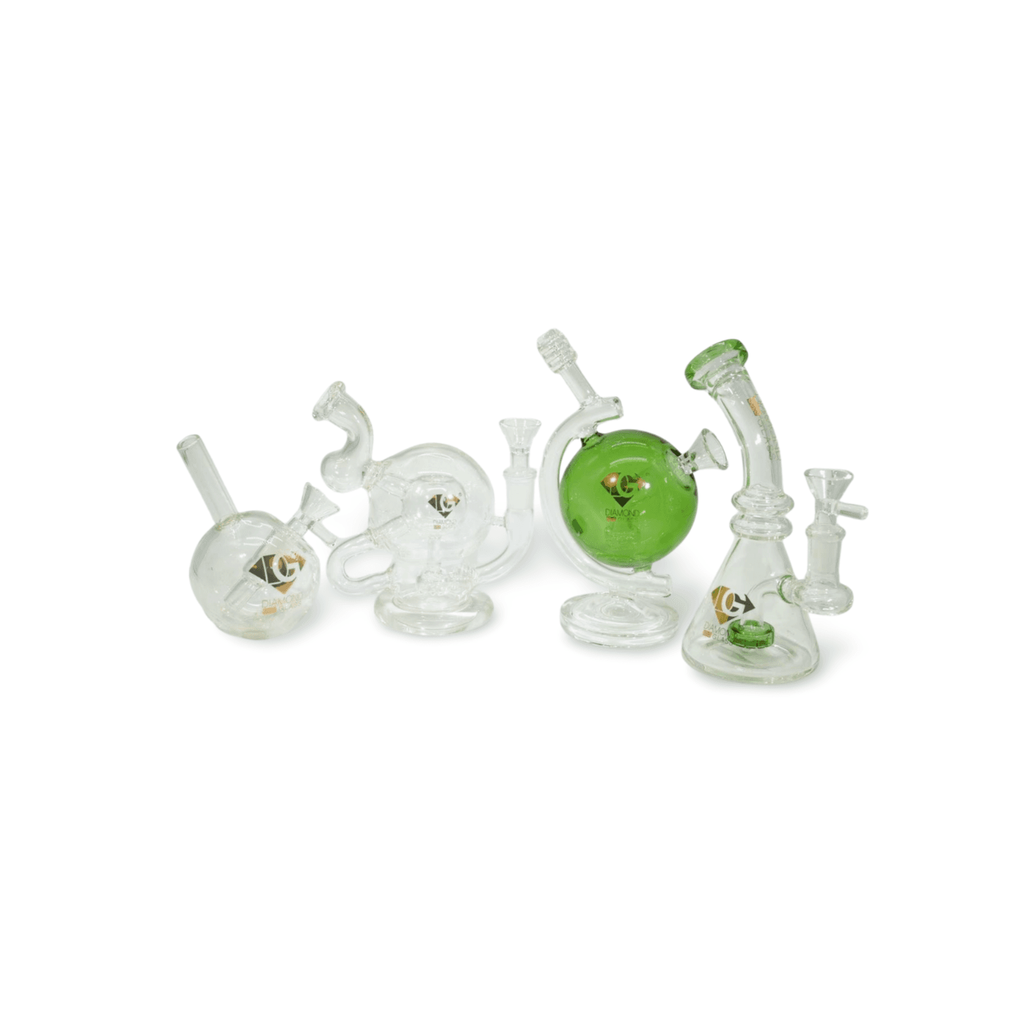 Diamond Glass Small Bubbler/Rig Variety Pack 1 (8 Bongs)