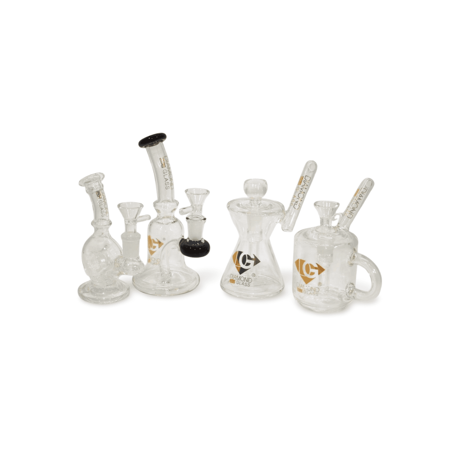 Diamond Glass Small Bubbler/Rig Variety Pack 2 (8 Bongs)