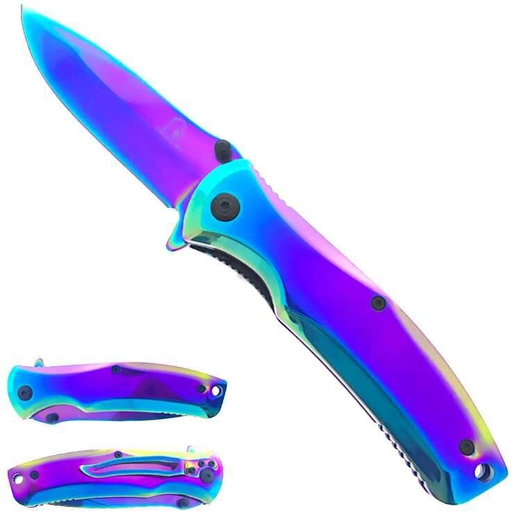 3.25" Rainbow Blade/4.5" Rainbow Titanium Steel Handle