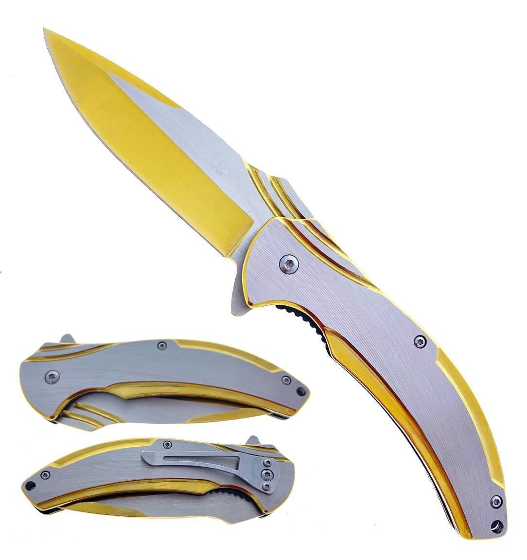 Gold Titanium Handle - 3" Gold Titanium Blade 4.75" Gold Titanium Handle